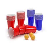 BeerCup Nadal, 16 Oz, Red & Blue Party Pack, kozarci, dve barvi, vključno z žogicami in pravili za igro (182-0001)