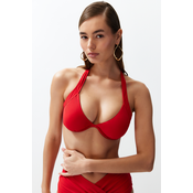 Trendyol Red Balconette Inverted V Underwire Bikini Top