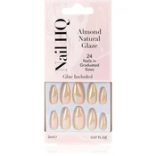 Nail HQ Almond umetni nohti Natural Glaze 24 kos