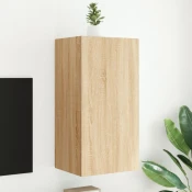 Zidni TV ormaric s LED svjetlima boja hrasta 40,5x35x80 cm