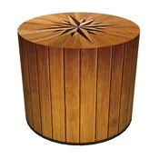 shumee Dekorativni tabure, Bertoni, potisk kompasa - okrogel tabure za dnevno sobo, predsobo, valj 40 cm, eleganten, z zadrgo, pralno