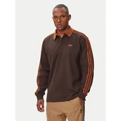 adidas Jopa 3-Stripes Rugby Longsleeve Polo KE4112 Rjava Regular Fit