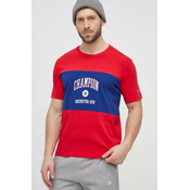 Pamucna majica Champion za muškarce, boja: crvena, s tiskom, 219853