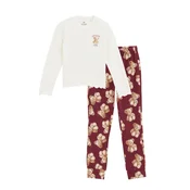 WE Fashion Pižama burgund/vinsko rdeča