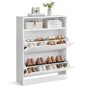 Songmics omara za čevlje 2 predelka 24x80x102 cm bela