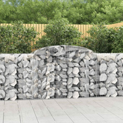 Greatstore Obokana gabionska košara 3kos 300x50x100/120cm pocinkano železo