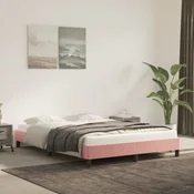 shumee vidaXL Posteljni okvir roza 140x190 cm žamet