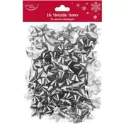 Traka IRIS za poklone, sjajna, srebrna, 16 kom/pak., 8 kom 5 cm, 4 kom 6 cm, 4 kom 8 cm promjer X-34334-BC