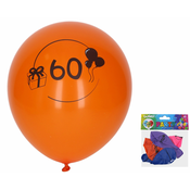 Balon 30 cm - set 5 kom, s številko 60