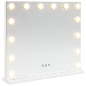 Vidaxl LED ogledalo za toaletno mizo Bela 50 x 10 x 44 cm
