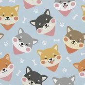shumee ZUNANJE DEKORACIJSKE TKANINE OXFORD - Motiv psa Shiba Inu