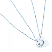 Ogrlice Duo Heart - srebrne KP21121