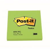 3M samolepilni lističi Post-it, 654-N, 76 x 76 mm, 100/1, zelen