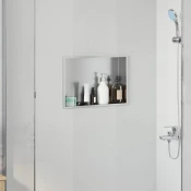 Nicica za tuš Srebrno 45 x 30 x 9,5 cm Nehrdajuci celik