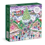 Galison - Puzzle Michael Storrings:  Holiday Village Market v metalik barvi - 1 000 kosov