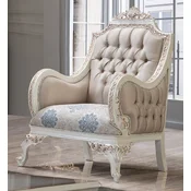 Casa Padrino luxury baroque armchair multicolored/cream white/copper - Baroque style living room armchair with pattern - Luxury living room furniture in baroque style - Baroque furniture