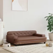 Krevet za pse smedi 90 x 53 x 30 cm od umjetne kože