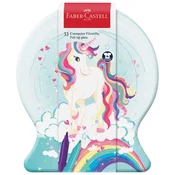FLOMASTER ŠKOLSKI  33BARVE V METALNI ŠKATLI CONNECTOR UNICORN FABER CASTELL 155544