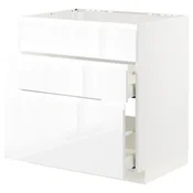 METOD/MAXIMERA Podstav omr za k pl/vgr napa+predal, bela/Voxtorp visoki sijaj/bela, 80x60 cm