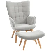 Homestar Komplet naslanjača in tabureja 72x80x101 cm siva