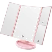 slomart WEILY osvetljen kozmetični ogledalo, 2/3x povečava, 21 LED