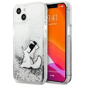 KARL LAGERFELD KLHCP13MGCFS za iPhone 13 6.1 prozorna trda zaščita z bleščicami - Choupette Fun