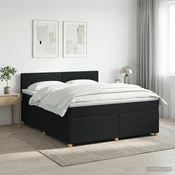 vidaXL Postelja boxspring z vzmetnico Črna 180 x 200 cm Blago