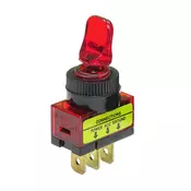 Prekidac kipp 20A/12V 1-pol 2-položaja ind sijalica crveni, fi=12mm