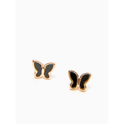 Earrings with enamel butterfly black