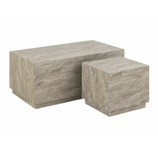 Komplet kavnih mizic Oakland 915 Sivi marmor, 42x60x100cm, MDF plošča, Kotna