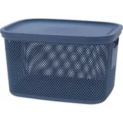 Excellent Houseware Koš za shranjevanje s pokrovom, 18 l, zelen