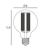 DESIGN BY US LED-žarnica Globe, E27, premer 8 cm, 3,6 W, 2.200 K, z možnostjo zatemnitve - jasno - Steklo