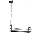Visiča svetilka črna z mrežo, vključno z LED 3-stopenjsko zatemnitev - Cage Rack