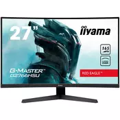iiyama 27 G2766HSU-B1, Full HD 1920x1080, 16:9, 250 cdm˛, 165Hz refresh rate, 1 ms, curved VA panel, FreeSync, DisplayPort x 1 (v.1.4), HD