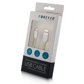 Forever Podatkovni kabel USB/Lightning 1 m 1A, bele barve