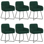 Trpezarijske stolice 6 pcs Baršun Tamnozelena 59 x 56,5 x 86 cm