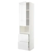 METOD / MAXIMERA Vis.elem.mikrotal. s vratima/2fioke, bela/Voxtorp v. sjaj bela, 60x60x240 cm