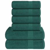 vidaXL Komplet brisač 6-delni zelena 360 gsm 100% bombaž