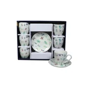 Sigma Set šolja za kafu, porcelan, 160ml 6/1 (Šar/List) YK160-GHJ-8942