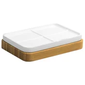 AMARA Posoda za milo, bela - Bela - 130x25x85 mm - Ridder - AMARA - 24 - Bambus; Poliresin - Posoda za milo - Kvadratni - 130 - 25 - 85 - 14