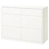 TONSTAD Predalnik s 6 predali, krem bela, 120x47x91 cm