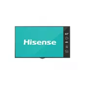 Hisense 43B4E31T znakovni zaslon Digitalni reklamni ravni zaslon 109,2 cm (43") Wi-Fi 500 cd/m2 4K Ultra HD Crno Ugrađeni procesor Android 8.0 16/7