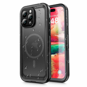 Vodoodporen ovitek ShellBox WaterProof za iPhone 16 Pro Max z IP68 za spuste do 1.5m globine - črn