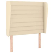Vidaxl Vzglavje z ušesi krem 103x23x118/128 cm blago