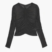 Cropp - Bluza z naborki - temno siva