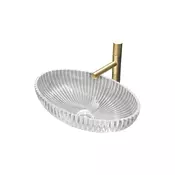 Mexen Zira steklena umivalnik na pultu 53 x 35 cm, prozoren - 24175300