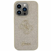 Guess Ohišje Guess Glitter Script Big 4G - iPhone 15 Pro Max (zlato)