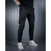 Denistar Muške pantalone 100/2541, Kargo, Crne