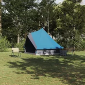 vidaXL Družinski šotor tipi Modri 8-osebni vodoodporen