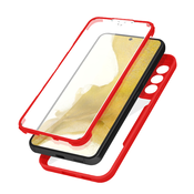 AVIZAR Ovitek Samsung Galaxy S22, zadnji del iz pleksiglasa z RDEČ obrobo, (20616402)